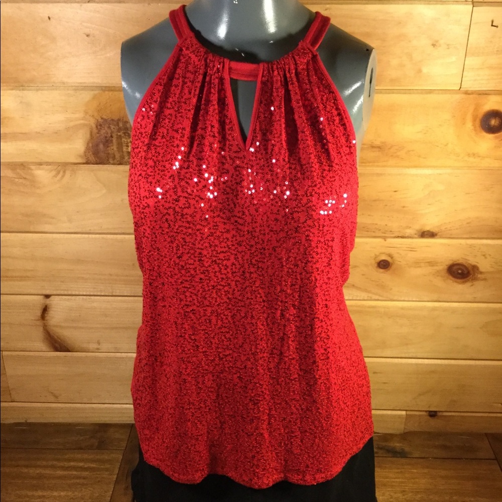 🌹 NWOT INC Red Sequined Dress Tank 🌹